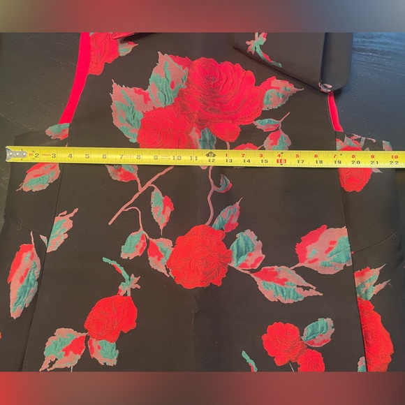 Tahari ASL Black Dress with Red Floral Design - Picture 8 of 8